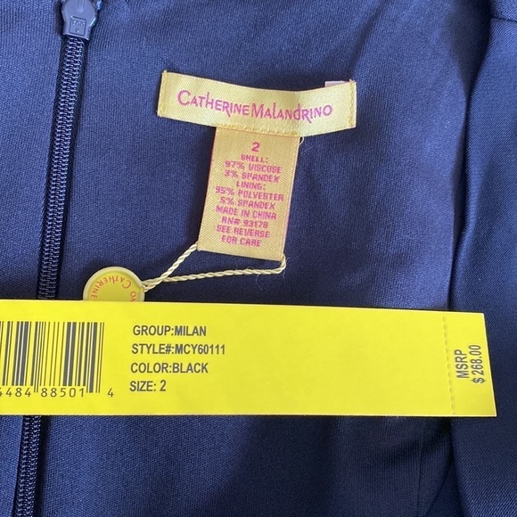 Catherine Malandrino black twist front jersey dress size 2 NWT - Picture 5 of 6